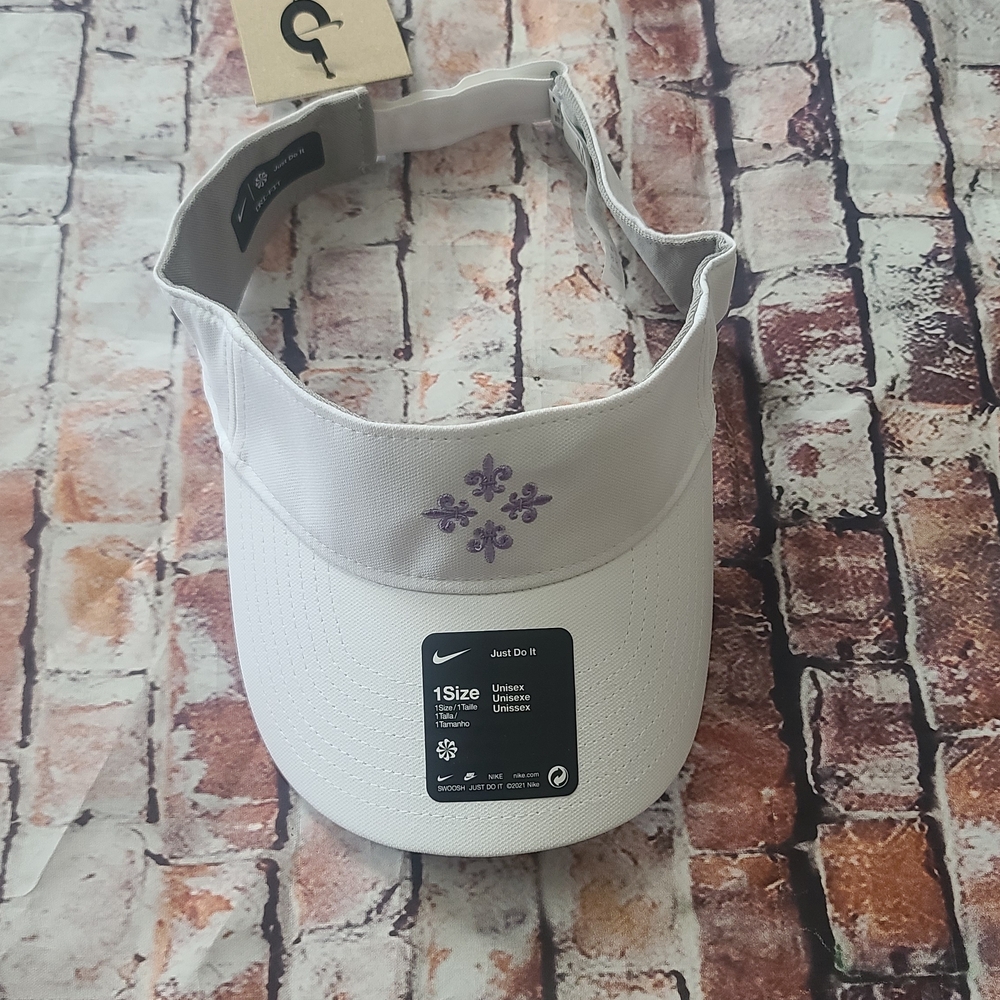 Nike White and Purple Sports Hat